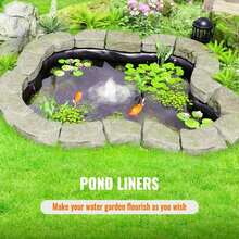 Revestimiento flexible para estanques de EPDM, 20 x 25 pies, 45 mil de grosor, ideal para estanques Koi, cascadas, fuentes y jardines acuáticos, base negra duradera - Negro - Ver 2