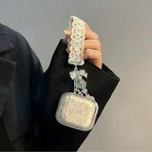 Husă de protecție pentru căști wireless, design cu fundă florală albastră/roz, compatibilă cu Apple 4/3/Pro/Pro2, cadou excelent pentru tine sau pentru prietenii tăi - Fluture albastru - Vizualizare 9