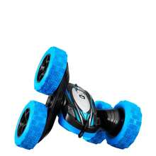 Coche de control remoto doble cara, con luz en faros, derrapa, salta y gira 360° grados, regalo ideal para navidad y cumpleaños. - Azul - Ver 4