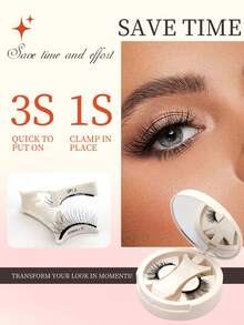 1 Pair Fresh Magnetic Quantum False Eyelashes, Soft & Natural Curling, Easy To Wear Magnetic Lashes - Black - View 3