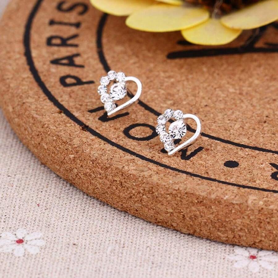 Crystal Stud Earrings, Shiny Rhinestone Earrings Jewelry Collection Valentines Day Gift For Women - Multicolor - View 1