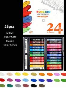 52/38/26pcs/Set Macaron Professional Oil Pastels, Suitable For Art Students, DIY Soft Wax Crayons, Multi-Color Painting Pens, Smooth Oil Paints, Super Soft White, Rich Oil Pastels, Suitable For School, Painting, Art Creation Drawing Tool Set // Back To School Supplies.