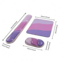 3 In 1 Gel Wrist Rest For Keyboard And Mouse, Small Mouse Pad Rubber Bottom, Silicone Wrist Support, Ergonomic Design, Suitable For Office/Computer/Laptop/Gaming - Multicolor - View 10