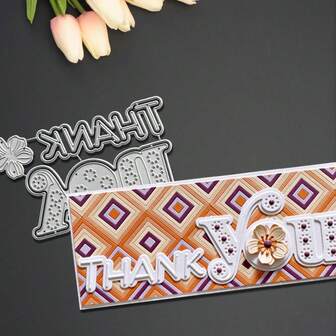 Thankyou Metal Cutting Dies, DIY Scrapbooking Album And Embossing Stencil, Greeting Card Making Tool, Card Paper Cutting Crafts ,Gift Card Making Template Die Cuts