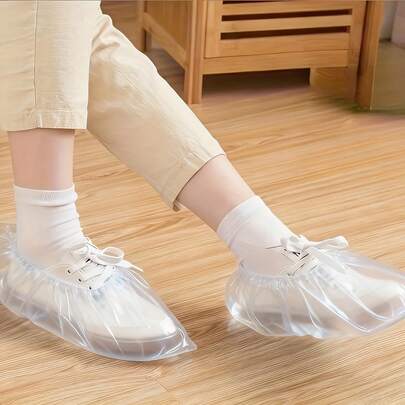 200-Piece Pack Of Transparent PVC Disposable Shoe Covers - Thickened Plastic Non-Slip Shoe Covers, Snug Fit, Non-Slip, Stain-Resistant And Scratch-Resistant, Suitable For Homes, Hospitals, Laboratories, And Factory Workshops - Hygiene Protection (200 Pieces Per Pack), Shoe, Spring Summer Picks, Brides Maid Gifts, Room, Bedroom Decor, Bedroom Decor, Beach, Travel, For Men, For Women, Vacation,Women's Day,Travel Essentials,Wedding Favours,Y2k,Bedroom,Car Accessories Women,Kitchen Decor