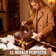Bolso Mano Trenzado de Mujer, Bolso de Hombro Tela con Asa Superior, Bolsa Tela de Piel para Mujer, Bolsos para las Axilas de Mujer, Regalos de Navidad - gris - Ver 7