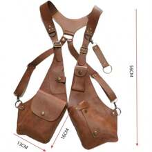 Anti - Theft Harness, Anti Theft Harness Men Leather, Underarm Double Shoulder Bag Men Hidden Anti - Theft Wallets Adjustable Pu Leather Strap Wallet Bag Outdoor Phone Bag
