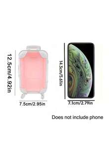 1 chiếc hộp đựng mỹ phẩm mini hình vali cổ điển - Hộp đựng đồ trang điểm dung tích lớn chất lượng cao, thiết kế nắp trong suốt, tay cầm và bánh xe tiện dụng, phù hợp cho du lịch, sử dụng chuyên nghiệp và cá nhân, thiết kế kiểu vali | Chất liệu trong suốt bền chắc, vật dụng cần thiết khi đi du lịch - Nhiều màu - Xem 2