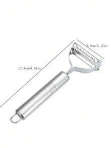 1 Piece Minimalist Practical Style Silver Stainless Steel Multi-Purpose Fruit & Vegetable Peeler Slicer & Julienne Cutter For Potatoes & More Ingredients Convenient & Labor-Saving For New Year Kitchen Meal Prep/Mother's Day Kitchenware Gift/Graduation Rental Cooking Household