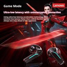 Lenovo 联想TG101游戏耳机，蓝牙低延迟，支持长待机，游戏音乐双模式，半入耳式耳塞，适用于PC和手机，蓝牙耳机 - 黑色 - 查看 3