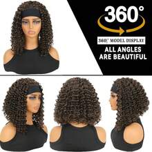 Belle Show 10英寸卷发发带假发 深波浪卷发带假发 女士合成纤维无胶蓬松卷发带假发 - 彩色 - 查看 16