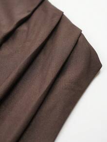 minisummmer Women's Dark Brown New Arrival Spring Summer Off-The-Shoulder Batwing Sleeve Ruched Crop Top - Relaxed Fit Sleeve & Slimming Waist Ruche Detail Soft Lightweight Romantic Chic Casual Daily Valentine's Day Date Carnival Office Outfits - Brown - View 6