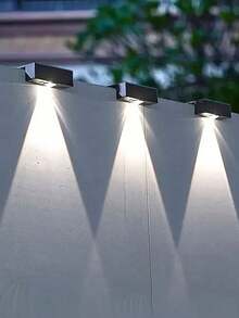 4/2/1个户外太阳能灯，IP65防水，户外太阳能壁灯，装饰太阳能花园灯，暖白光，LED户外壁灯，太阳能围栏灯，阳台装饰太阳能灯