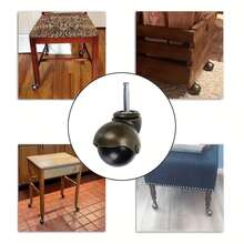 4 قطع من عجلات الكاستر الدوارة العتيقة - مثالية للأثاث والأرائك والكراسي والخزائن! - لون نحاسي - مشاهدة 9