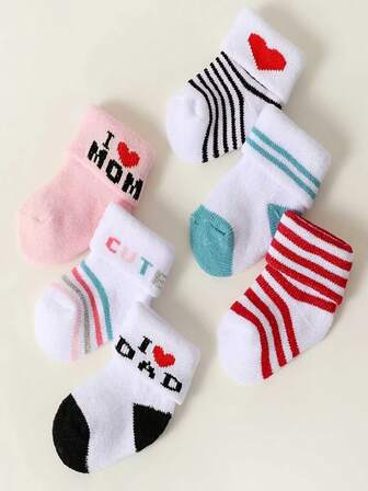 6 คู่ ถุงเท้าเด็กสีลูกกวาดน่ารักและอบอุ่นสำหรับฤดูใบไม้ร่วง/ฤดูหนาว