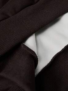 Haut en coton pour homme 2026, orné d'un slogan unique, sweat-shirt à épaules tombantes, sweat-shirt épais et chaud à col rond avec doublure polaire, parfait pour les temps froids. - café - Voir 6