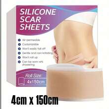 0.39" X 59.06" Silicone Scar Sheets, Suitable For All Skin Types, Reusable Silicone Scar Tape, Scar Gel Bandage Roll, Professional Use