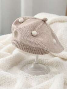 1顶婴儿贝雷帽，幼儿针织画家帽，多功能女童针织帽 - 彩色 - 查看 4