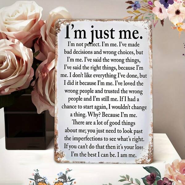 1pc, Sarcastic Vintage Metal Tin Sign, Vintage Plaque Decor, Hanging Plaque, Mental Sign, Plaque Decor Wall Art, Wall/Room/Home/Restaurant/Bar/Cafe/Door/Courtyard Decor.