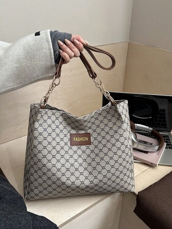 กระเป๋าโท้ท PU สีพื้นอเนกประสงค์ลำลองสำหรับผู้หญิง ความจุขนาดใหญ่ กระเป๋าสะพายไหล่