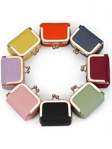 Mini Women's Genuine Leather Jewelry Box, Leopard And Cow Print, Vintage Portable Genuine Leather Coin Purse, Jewelry Box With Kiss Lock, Mini Travel Ring Box, Suitable For Storing Earrings, Rings And Necklaces, Women's Gift, Cosmetic Bag, Coin Purse, Essential For Girls, Personalized Gift - Multicolor - View 10