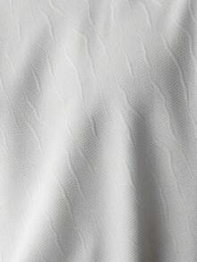 2025夏季男士纹理针织短袖圆领T恤 - 白色 - 查看 5