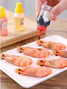 4 pezzi di bottigliette ricaricabili per condimenti - in plastica a prova di perdite, adatte per condimenti per insalata, ketchup, spezie, olio da cucina, accessori da cucina portatili - Multicolore - Visualizzare 5