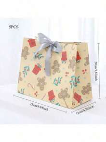 蝴蝶结礼品袋，圣诞平安夜礼品手提袋，纸袋，礼品袋 - 彩色 - 查看 18