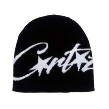 1顶针织帽，嘻哈风格保暖翻边针织帽，男女通用，时尚街头滑板针织帽 - A - 查看 11