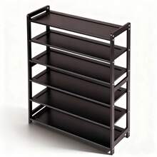 6-Layer Flat Bamboo Shoe Rack Coffee Color – 682589cm, Space-Saving Storage Organizer For Entryway Hallway Bedroom Closet, Sturdy Shoe Shelf For Home Use - Cà phê - Xem 9