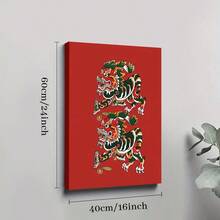 2D Flat Printing, 1pc, A Cartoon Fox With A Bushy Tail Inside A Den-Like Shape, With Forest Elements Like Trees And A Crescent Moon, Canvas Wall Art For Living Room, Bathroom Wall Art Bedroom Framed Wall Art Poster Art Prints Ready To Hang Pictures Home Decorations Wall Decor For Office - 彩色 - 查看 15
