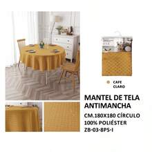 mantel circular color naranja de alta durabilidad de 180cm*180cm - 1PC - Ver 2