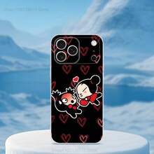 Funda de Teléfono Linda Love Art P-Puccas para 16,15,14,13,12,11, Pro,Max,Plus, Cubierta Transparente Suave - z7 - Ver 7