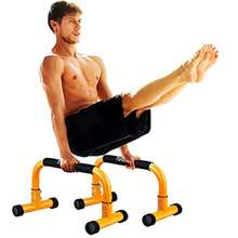 Push Up Bar Parallettes Bars For L-Sit And Dip Heavy-Duty No Wobbling Parallel Bars Stand For Handstands Full Planche Calisthenics 9.5in High Workout Stands For Home Fitness Training - Yellow - View 1