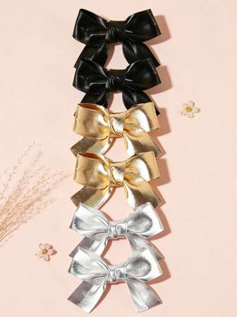 2pcs Black Hair Clips, Glossy Black Fully Lined Hair Clips For Girls, Cute Shiny Short Ponytail Hair Clips, Children Hair Accessories, Suitable For Daily Wear, Parties And Performances