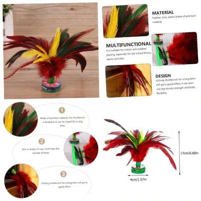 Volante de Pluma de Juguetes Exteriores Kickball para nios Shuttlecock para competicin Shuttlecock para Interior y Exterior Volante Colorido Volante para Juego