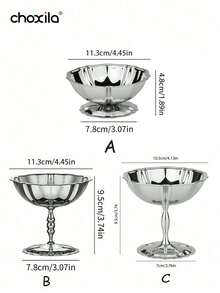 choxila 1个不锈钢莲花形甜点杯，可作零食糖果沙拉碗、烛台、首饰托盘、餐盘 | 适用于家庭、餐厅、宴会、婚礼、斋月、宰牲节等场合 - Cup - 查看 10