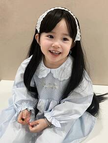 Tóc giả thẳng tổng hợp có mái, dài, mềm mượt, chịu nhiệt, làm bằng máy, kiểu tóc giả nguyên đầu, thích hợp cho cosplay, tiệc tùng, dành cho TRẺ EM GÁI. - màu đen - Xem 4