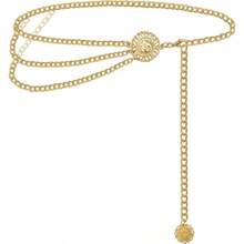 Chain Belts For Women Fashion Plus Size Waist Chain Belt Gold Silver Waist Belt Belly Chain Waist Belt Body Chain For Dress - 金太陽+43英寸 - 查看 2