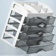 Nueva caja de almacenamiento de maquillaje de 5 niveles, caja de almacenamiento de objetos, estilo cajonero, para tocador, escritorio de oficina, gabinete de almacenamiento de cosméticos deúltiples niveles. AD4B - Blanco - Ver 7