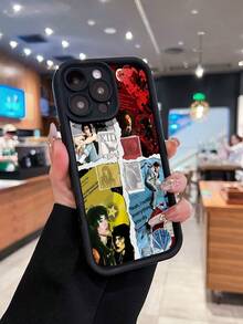 Artistic Collage Design Phone Case Compatible With  17  16 Pro Max  15 Pro Max  13 And  12 Made Of TPU Material Providing Shock And Drop Protection A Thoughtful Gift For Creative Souls Friends And Art Enthusiasts During The Holiday Season - Black - View 1