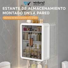 Mueble de Pared, Estantes Ajustables Armario de baño de Pared, Armario Organizador con Ganchos,Closet de almacenamiento gabinete de Almacenamiento  sobre el Inodoro Blanco sobre el Inodoro para baño, Cocina, Lavandería - Blanco - Ver 4