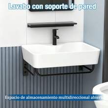 Rectangula Calidad Lavabos Alta Con Espejo+grifo Minimalista - Blanco - Ver 8