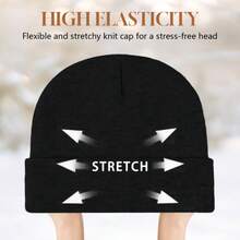 Funny 67 Gag Knitted Hat With 67 Numbers And Wings Design - Unisex Winter Warm Headwear, Elastic Stretch Fit, Signature 67 Print Suitable For Men And Women, Machine Washable 67 Fan Accessories - 黑色 - 查看 6