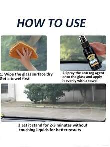 Agente antivaho de vidrio HGKJ, efectivo y duradero en invierno, evita el empañamiento, mantiene la visión clara, adecuado para el parabrisas interior automotriz, detalles de cuidado automotriz, agente antivaho y antilluvia para parabrisas automotriz, agente de revestimiento antivaho y repelente al agua para limpieza de espejos, aplicable para automóviles/vidrio/gafas. - Multicolor - Ver 7