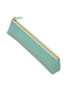 Skórzany piórnik z zamkiem błyskawicznym, organizer na artykuły papiernicze do szkoły, biura, niezbędnych artykułów szkolnych, woreczek na artykuły papiernicze na długopisy, ołówki, markery - Wielokolorowe - Zobacz 14