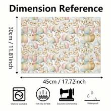 1/4/6 件装复活节彩蛋、可爱兔子印花涤纶亚麻餐垫、隔热垫、厨房装饰桌垫、西式餐桌垫、餐桌装饰品 - 彩色 - 查看 2