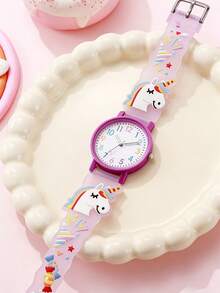 1pc/Set Colorful Cute Cartoon Unicorn Silicone Watch, Great For Year-End Promotion, Social Media Trending, Holiday Gift - Multicolor - View 2