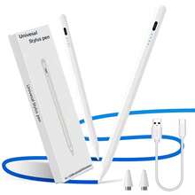 1pc Universal Capacitive Touch Screen Stylus Pen, Magnetic Anti-Mistouching, Drawing & Editing, Compatible With IPhone 17/16/15/14/13/12/11/XS/XR, S25/S24/S23/S22/S21/S20, Windows With USB-C Cable - White - View 1