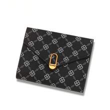 Cartera corta para mujeres con estampado, monedero conúltiples ranuras para tarjetas, tarjetero plegable - Marrón - Ver 2
